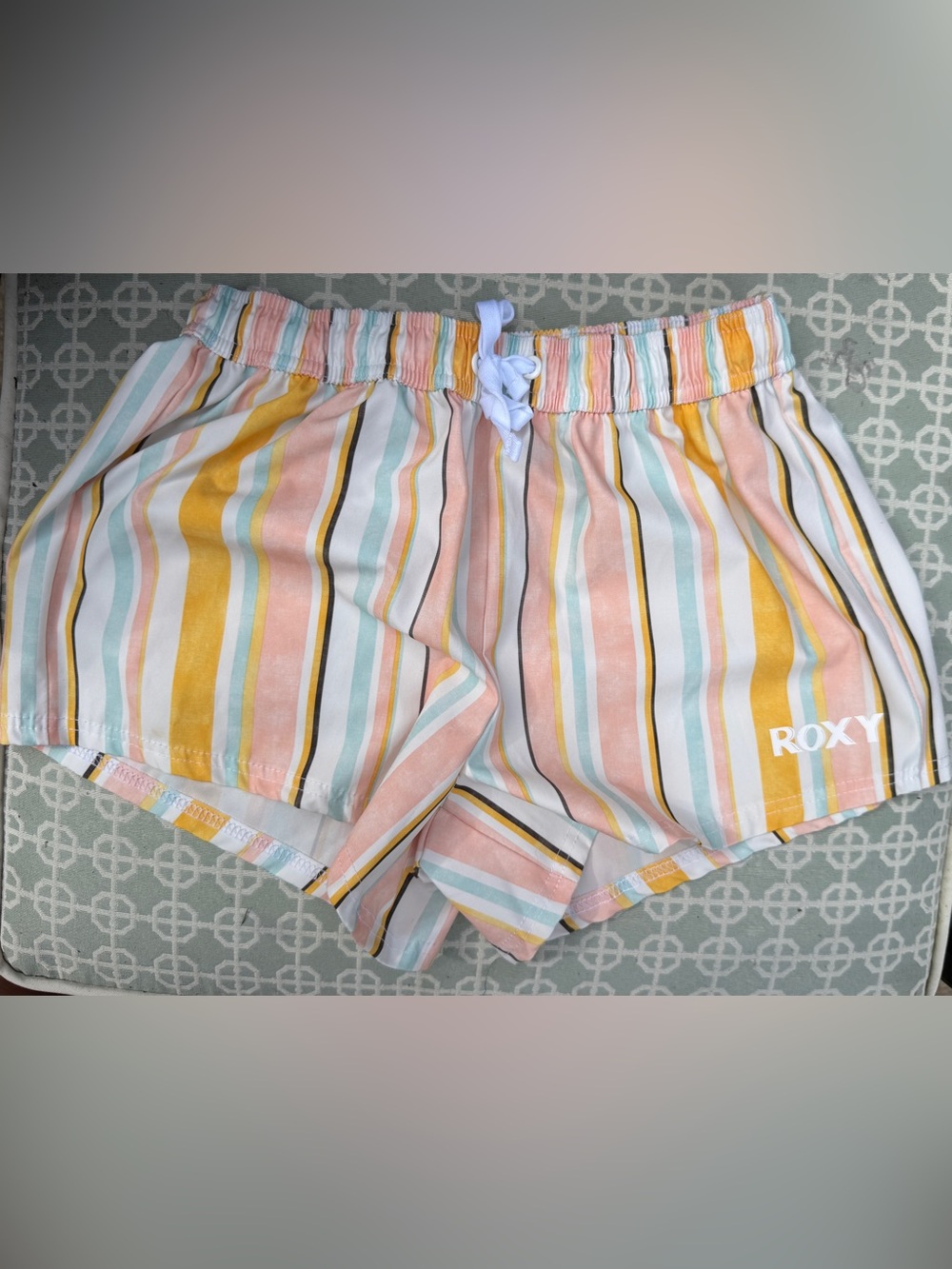 Roxy Pastel Multi-Stripe Drawstring Shorts
